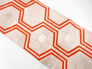 アンティーク　重ね亀甲模様織出し丸帯（着用可）